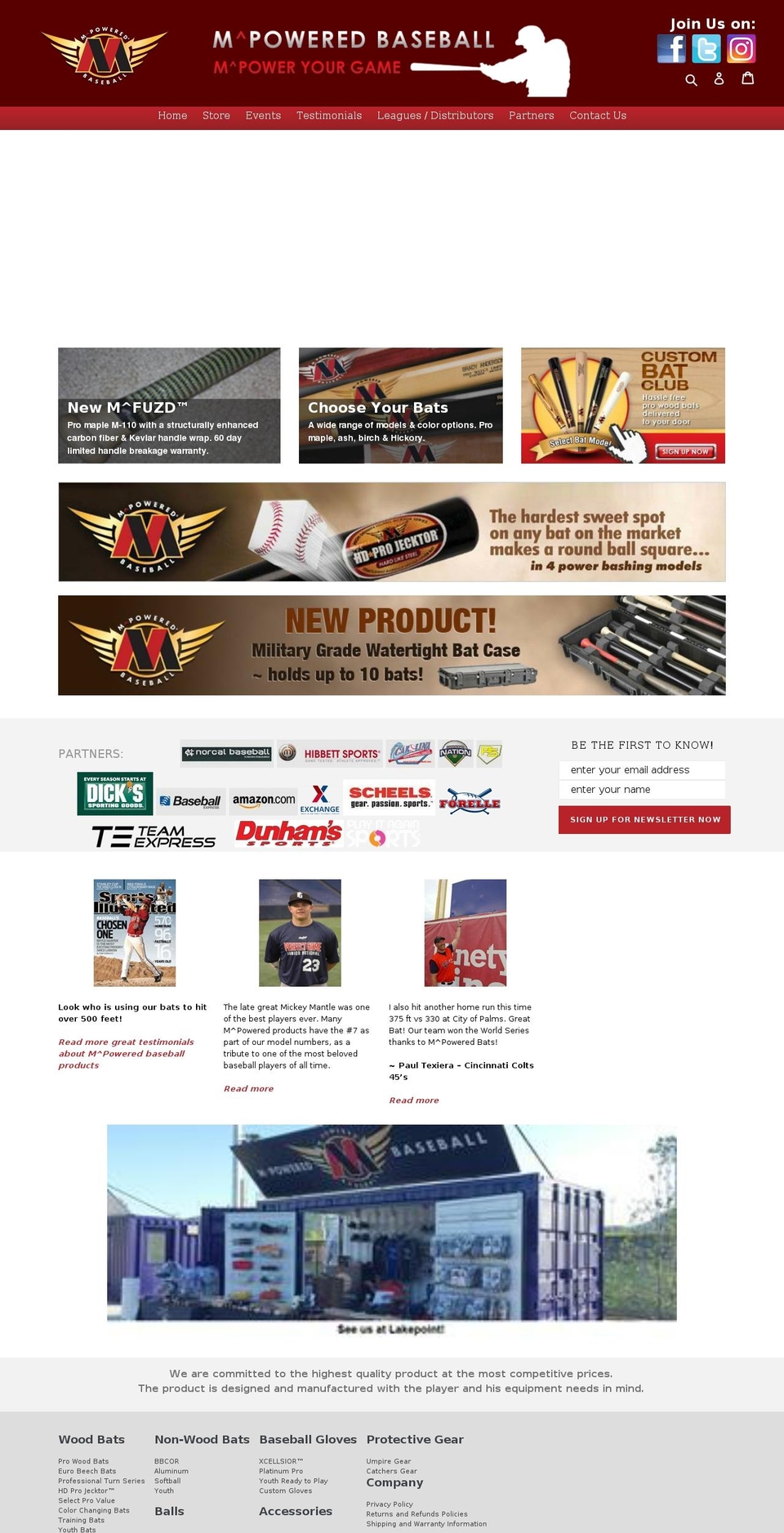 mpoweredbaseball.com — Shopify storefront screenshot