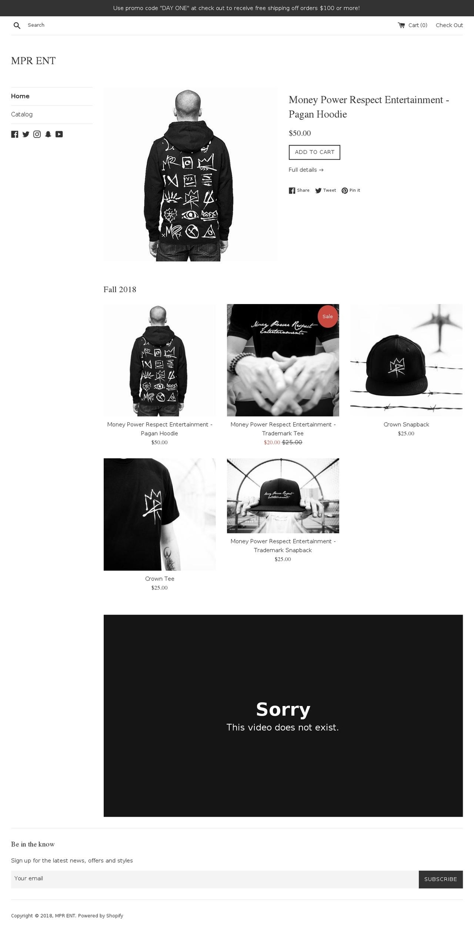 mprapparel.com — Shopify storefront screenshot