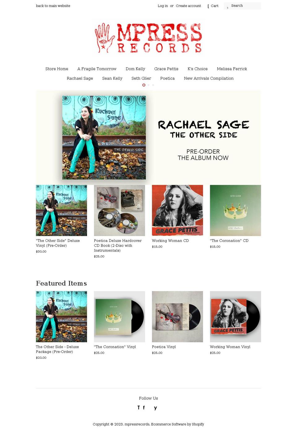 mpressrecords.myshopify.com shopify website screenshot