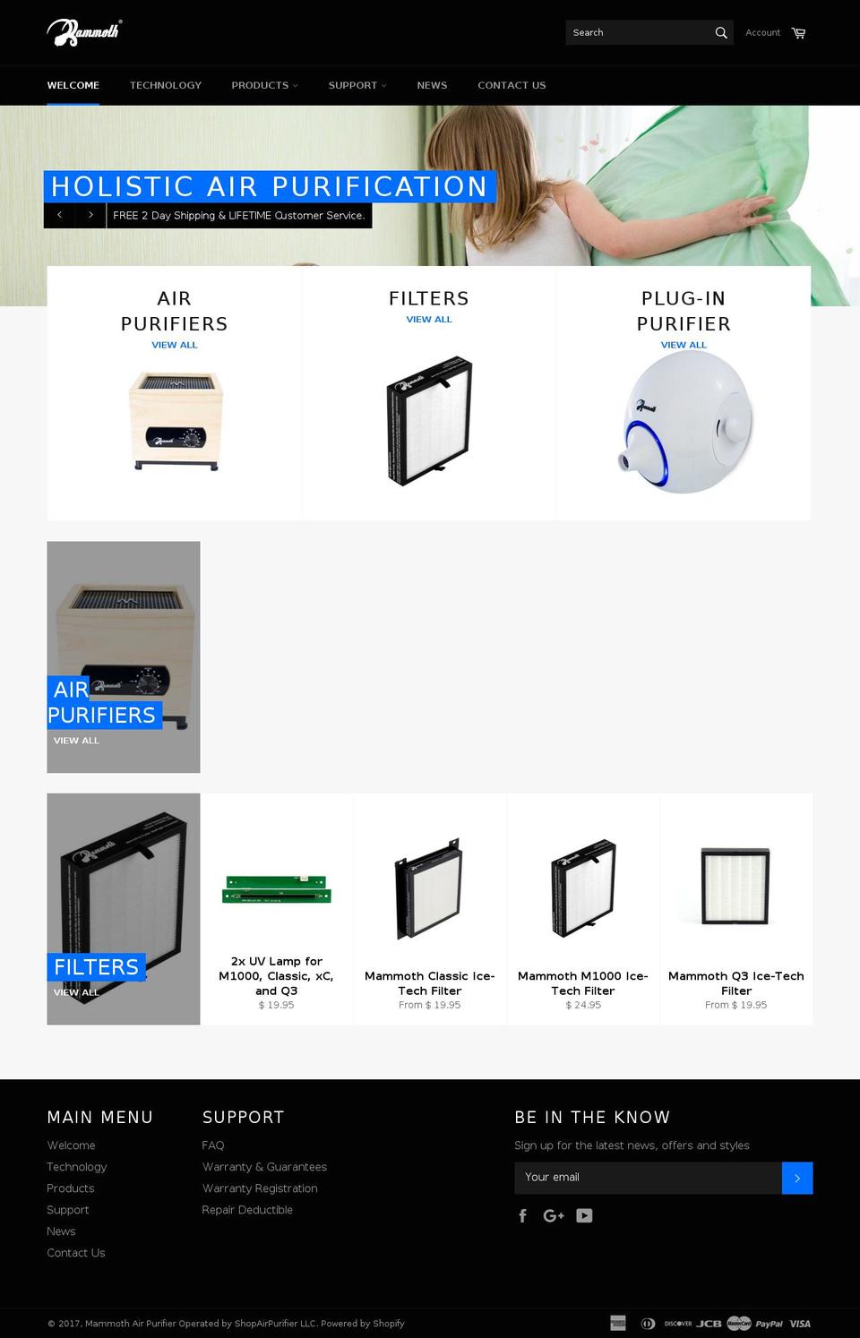 mpurifier.com shopify website screenshot