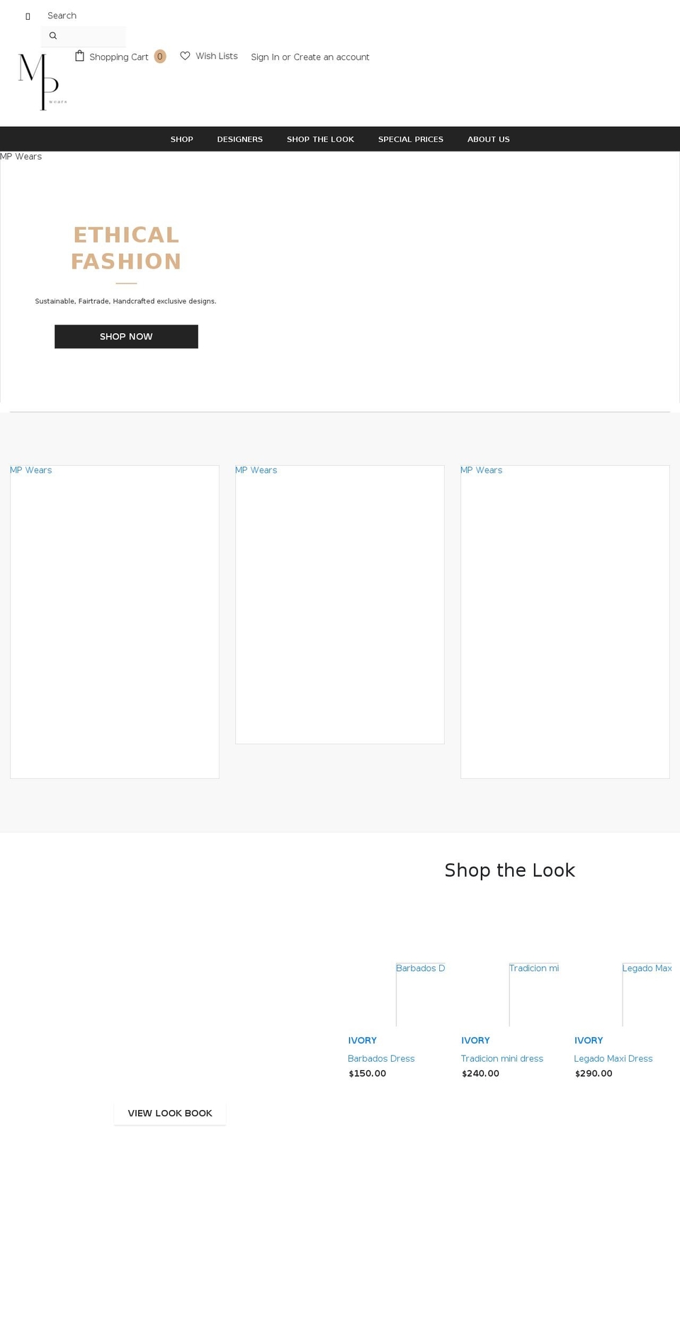 mpwears.com — Shopify storefront screenshot