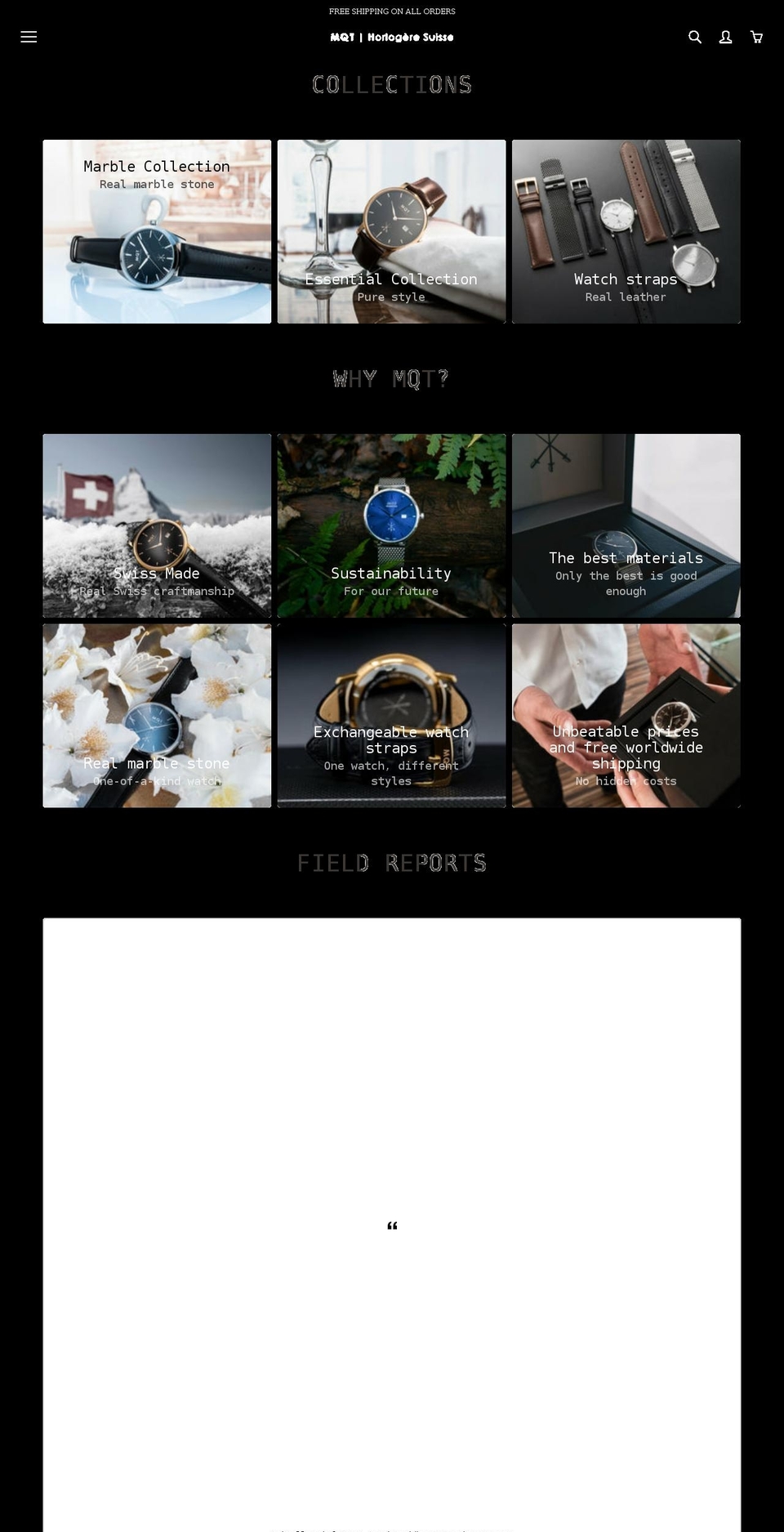 maintheme Shopify theme site example mqtwatches.com