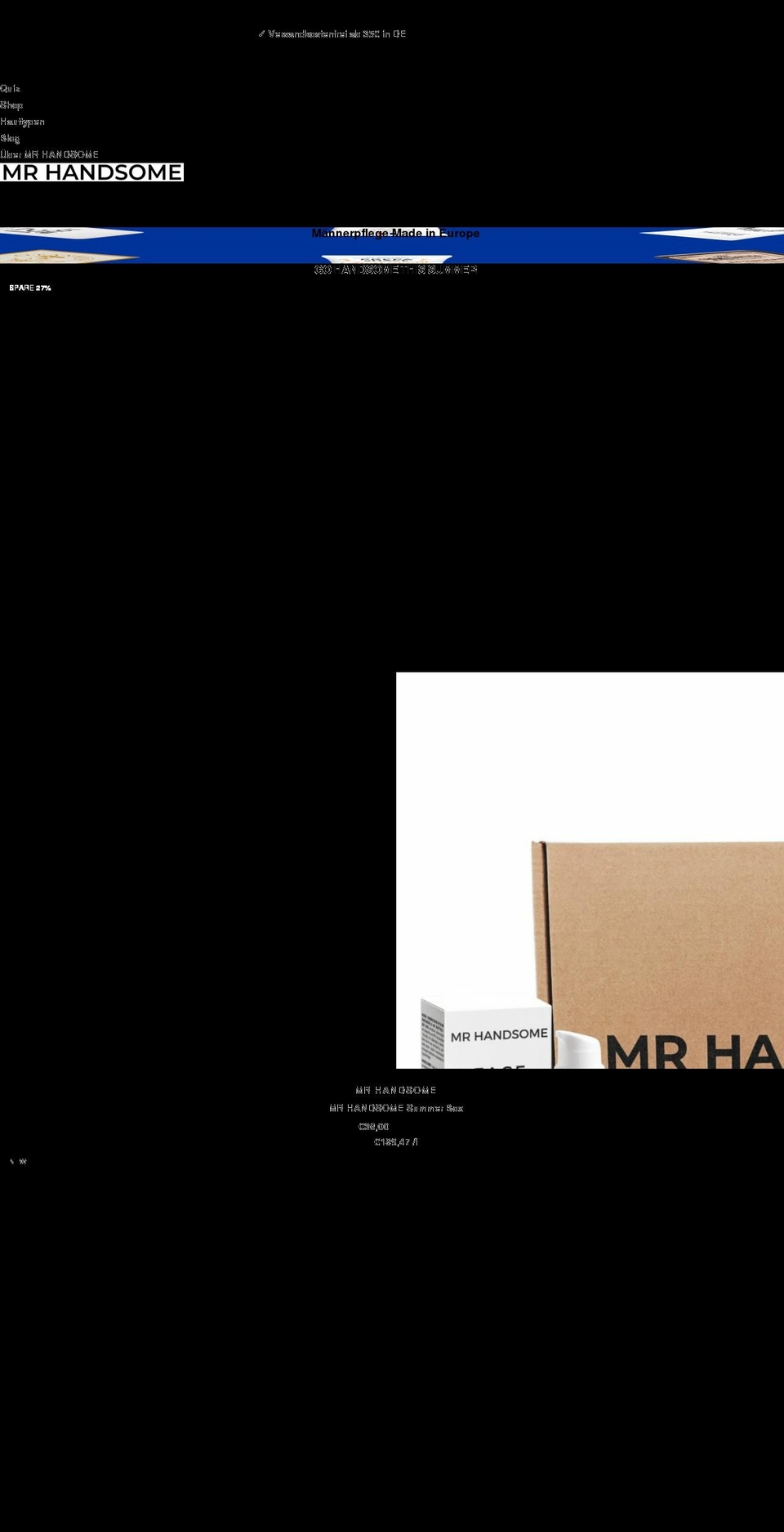 mr-handsome.com shopify website screenshot