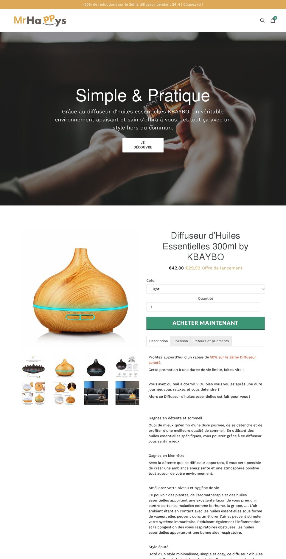 Successtheme Shopify theme site example mr-happys.com