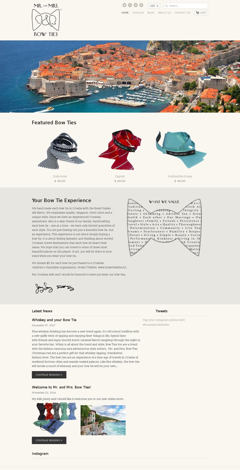 mrandmrsbowties.com — Shopify storefront screenshot