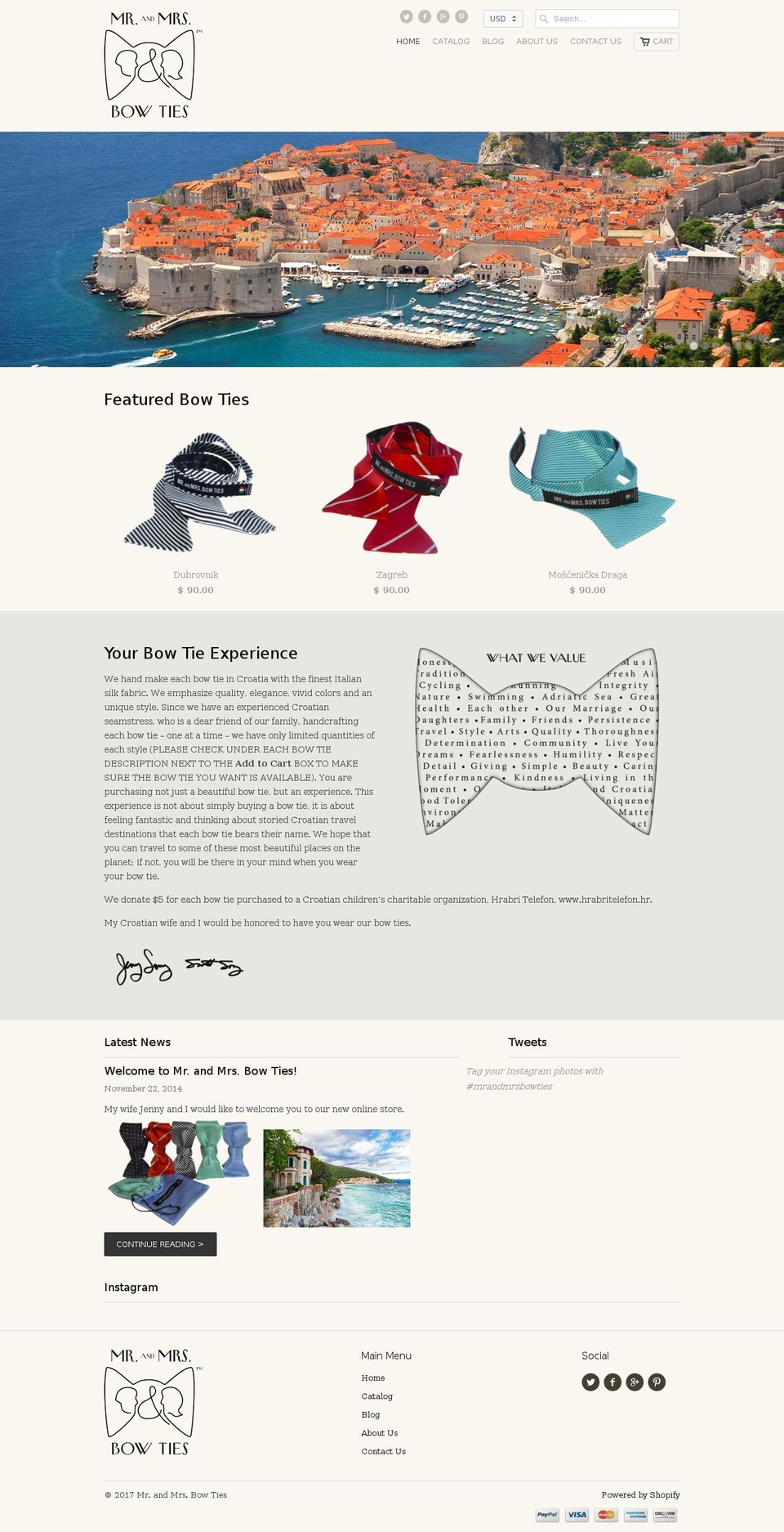 mrandmrsbowties.net shopify website screenshot