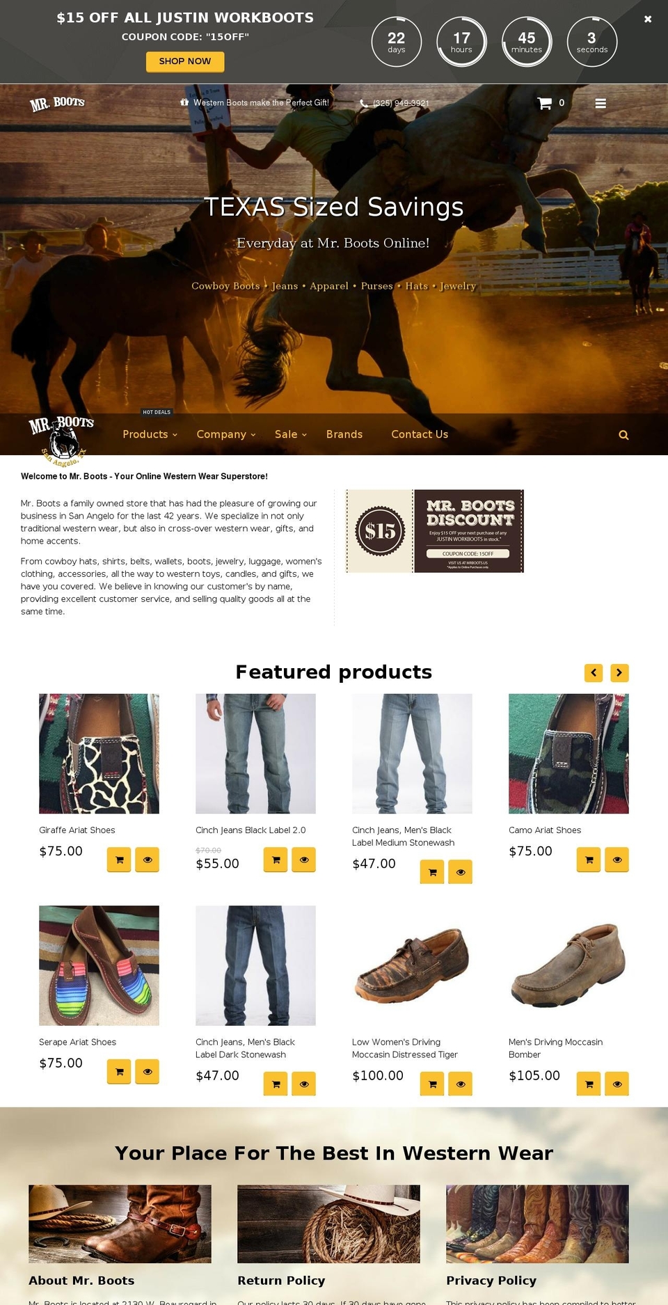 mrboots.us shopify website screenshot