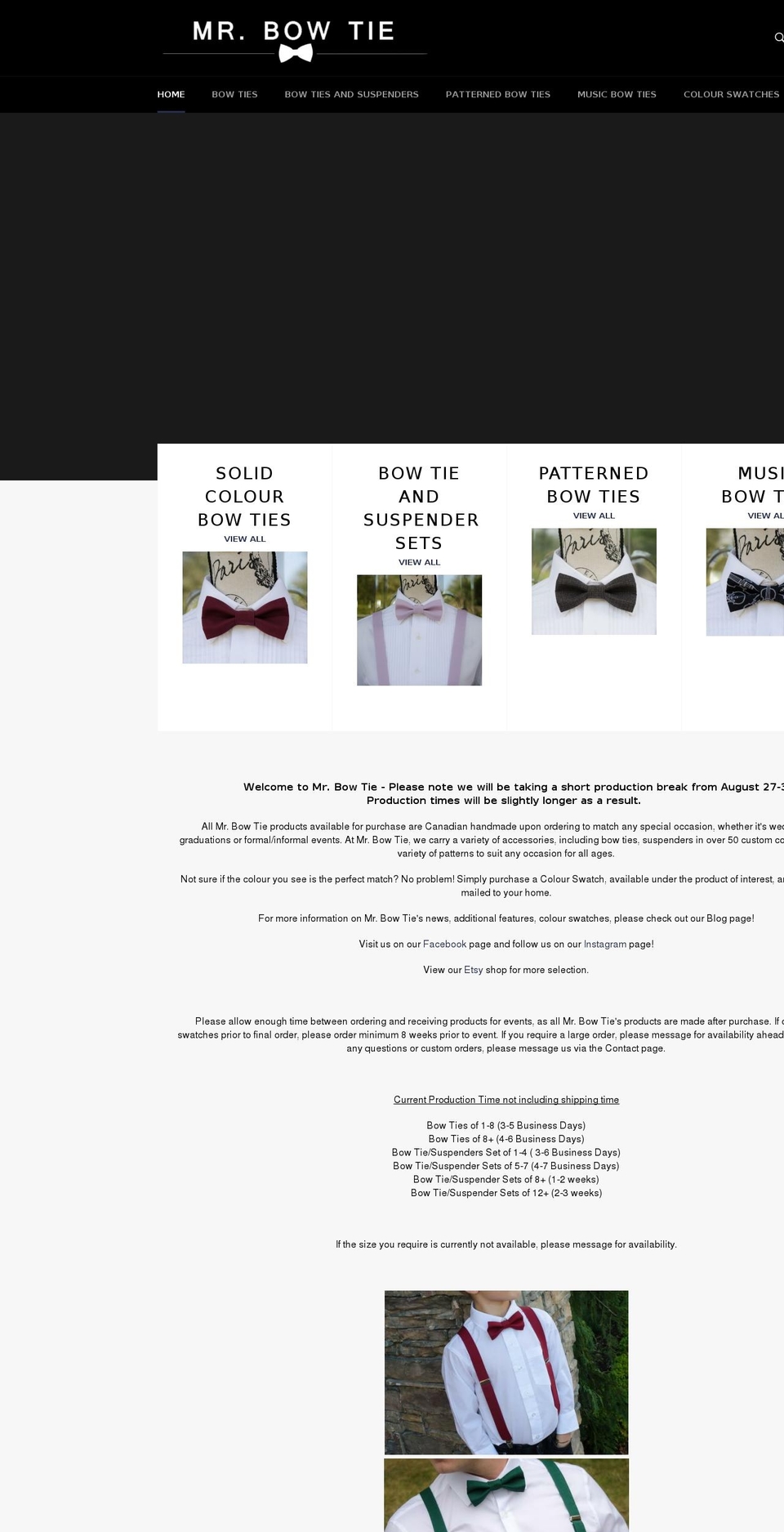 mrbowtie.ca shopify website screenshot