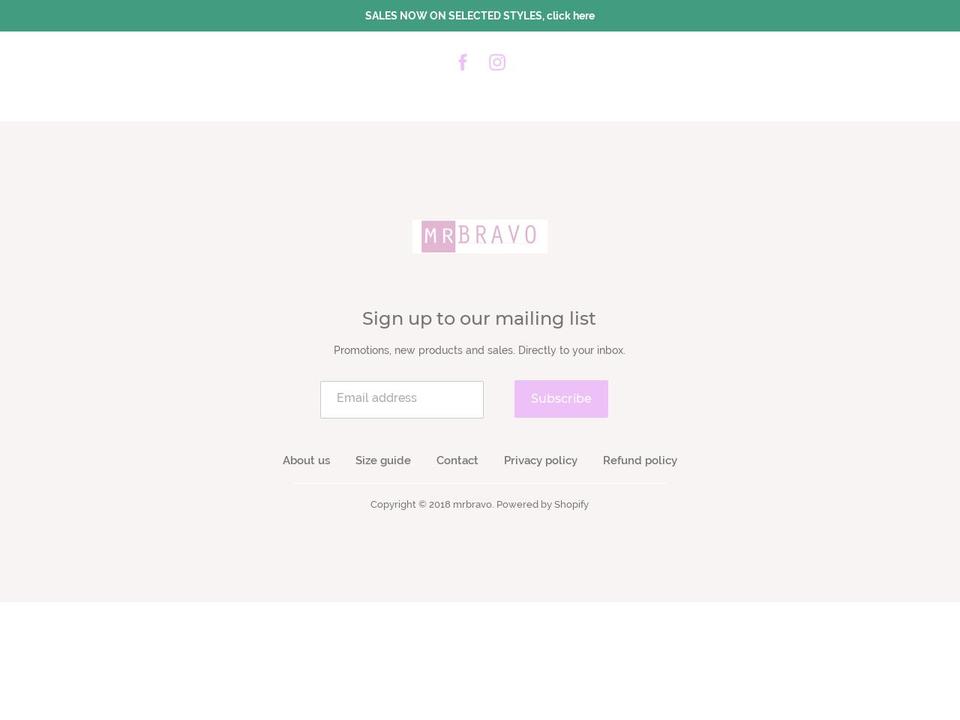 mrbravo.co.uk shopify website screenshot