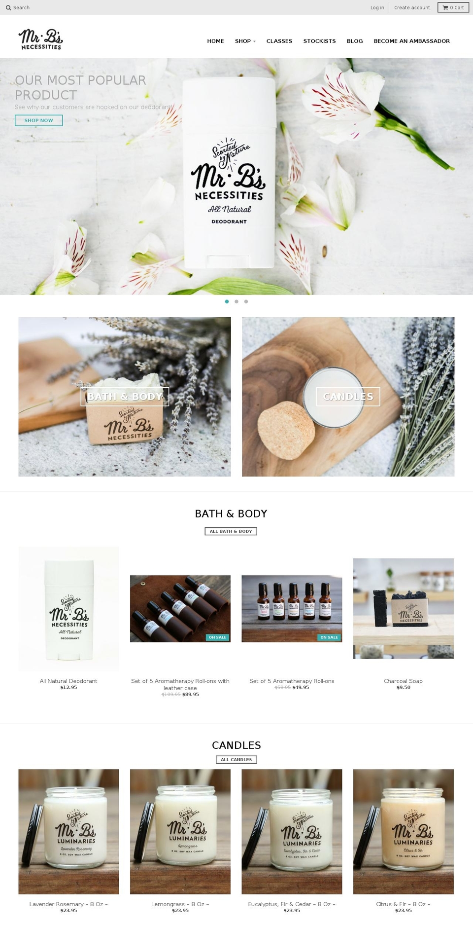 mrbsnecessities.com shopify website screenshot