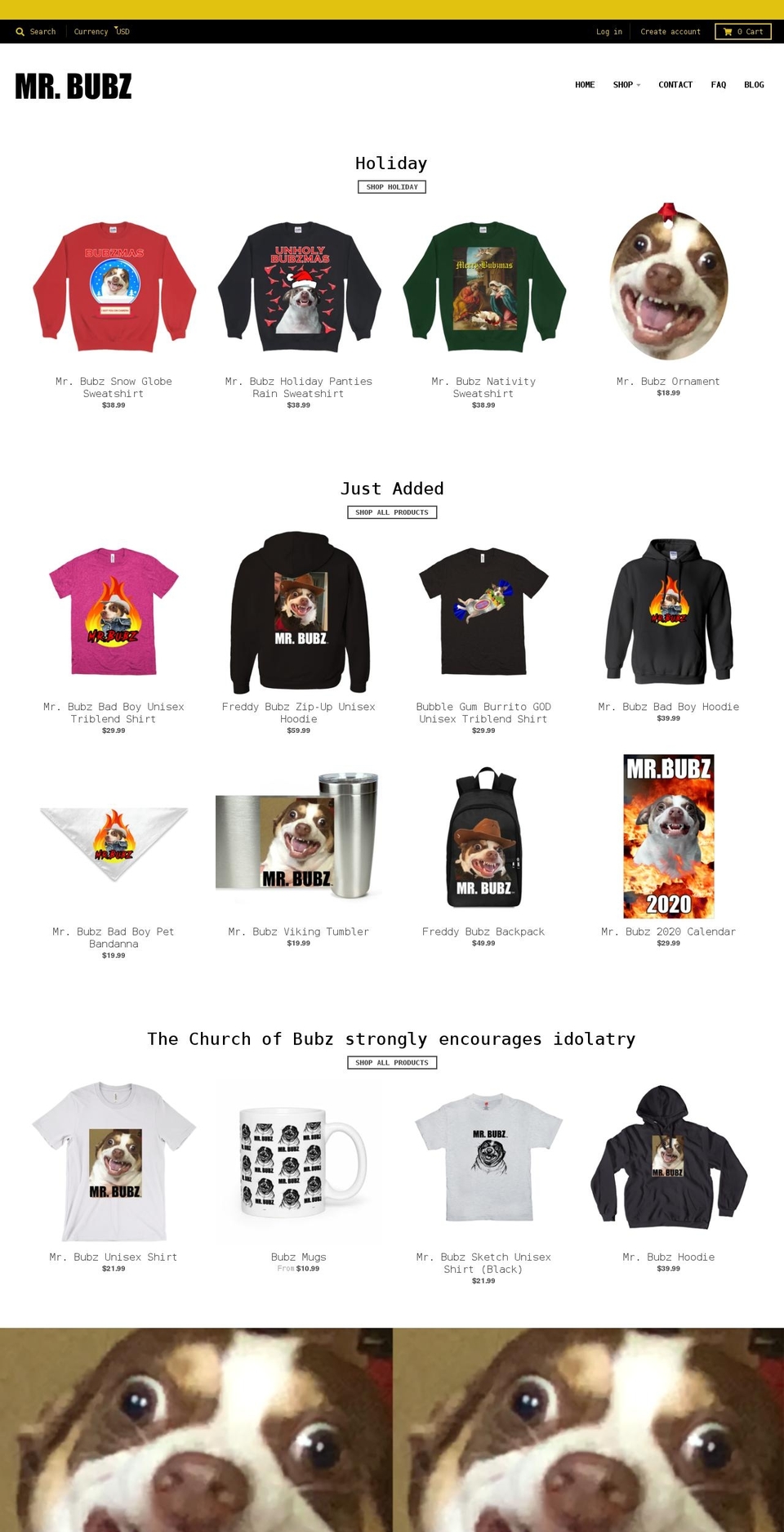 mrbubz.com shopify website screenshot