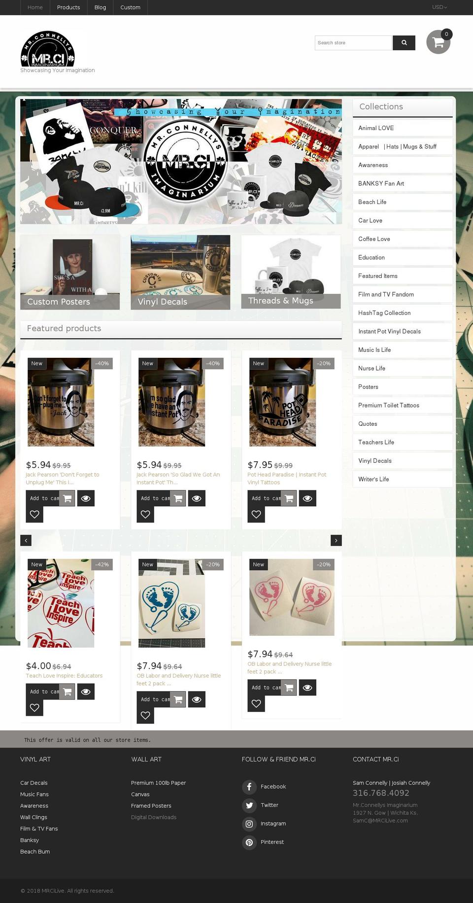 mrcilive.com — Shopify storefront screenshot