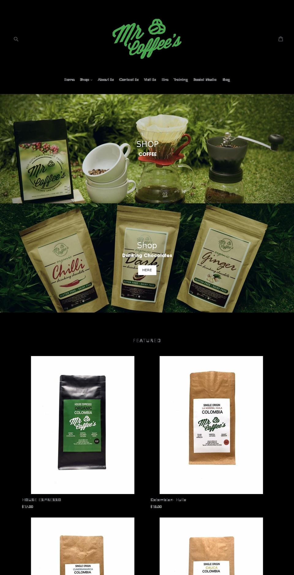 mrcoffees.com shopify website screenshot