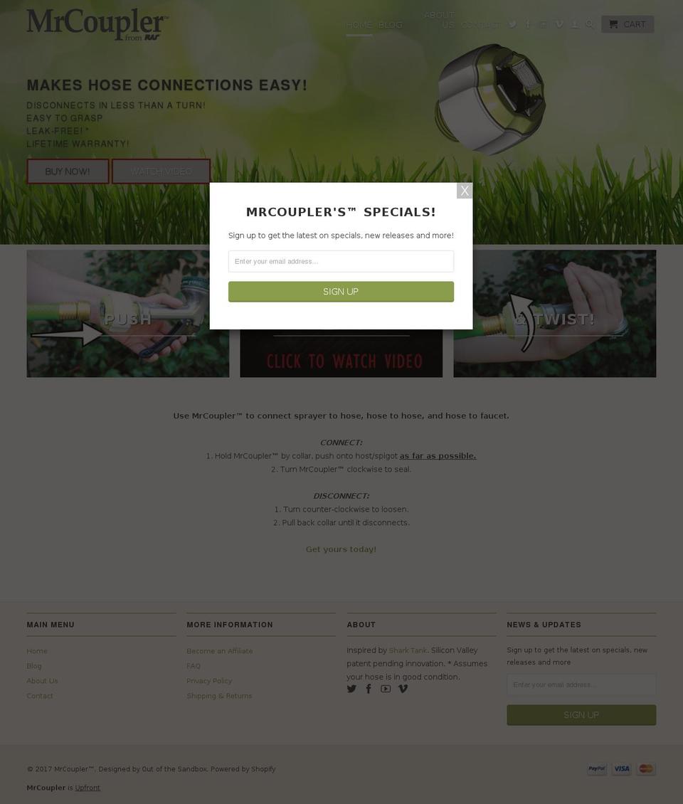 mrcoupler.com shopify website screenshot