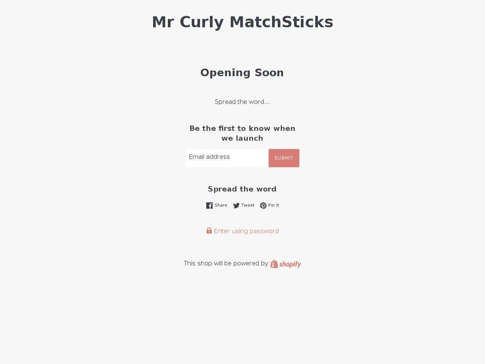 mrcurlymatchsticks.com — Shopify storefront screenshot