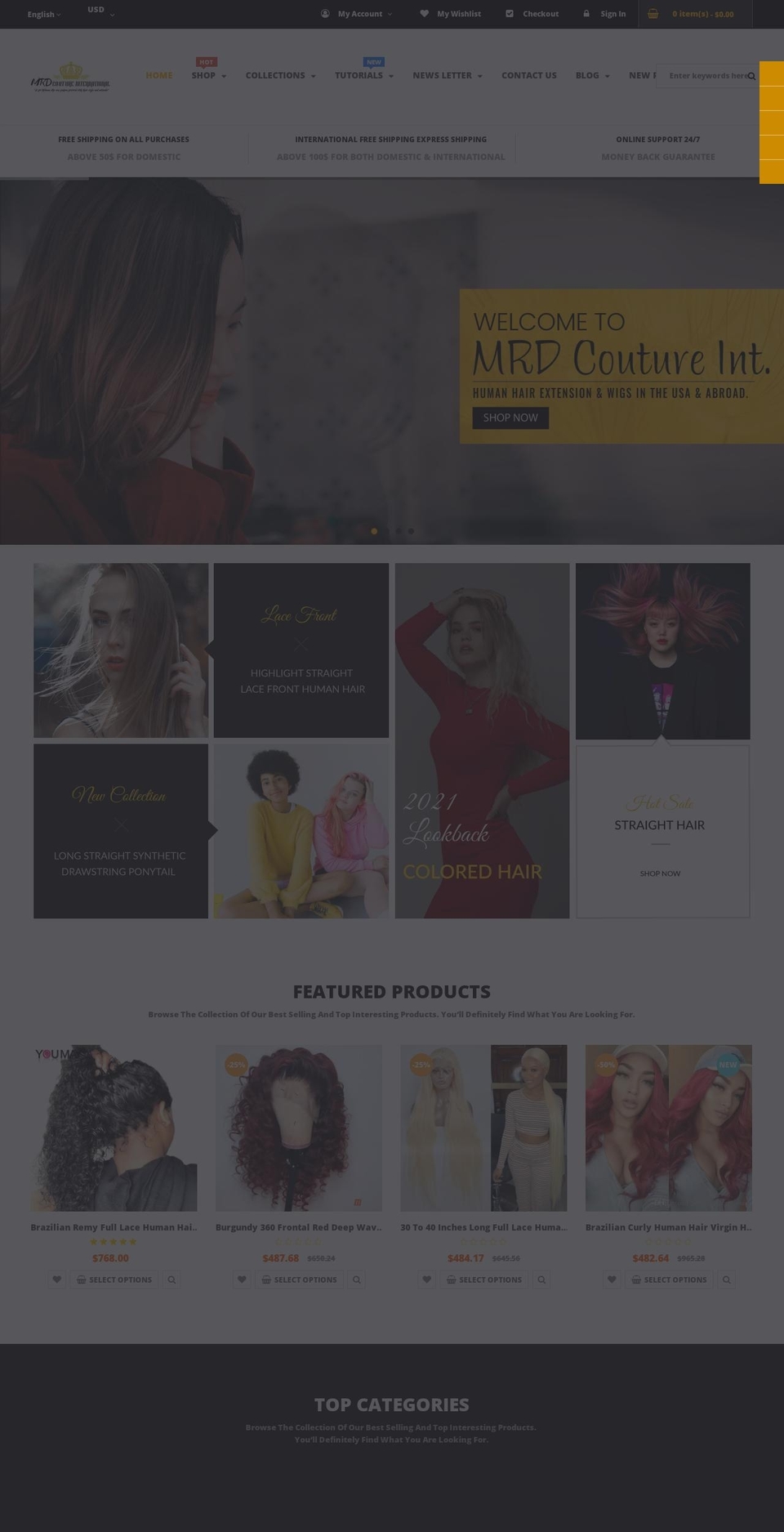 mrdcouture.com shopify website screenshot