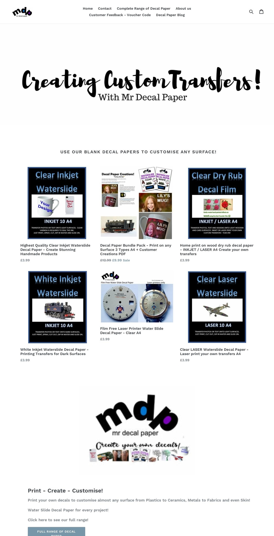 mrdecalpaper.com — Shopify storefront screenshot