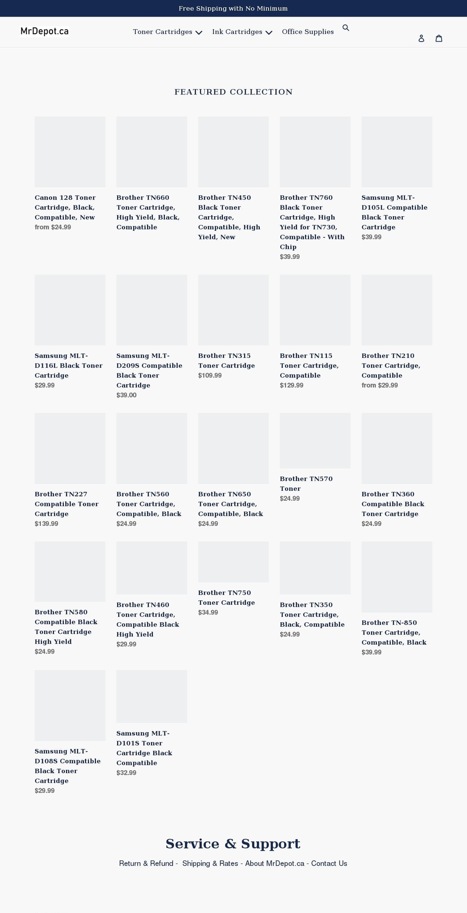 mrdepot.ca shopify website screenshot