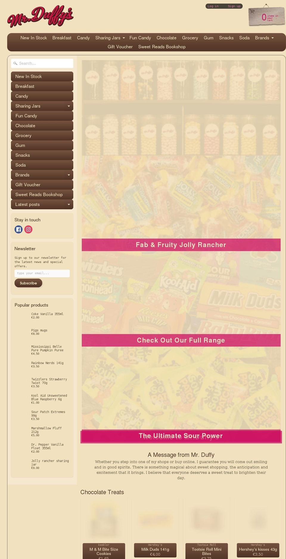 mrduffys.com shopify website screenshot