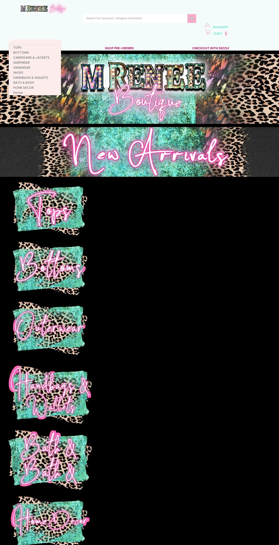 mreneeboutique.com shopify website screenshot