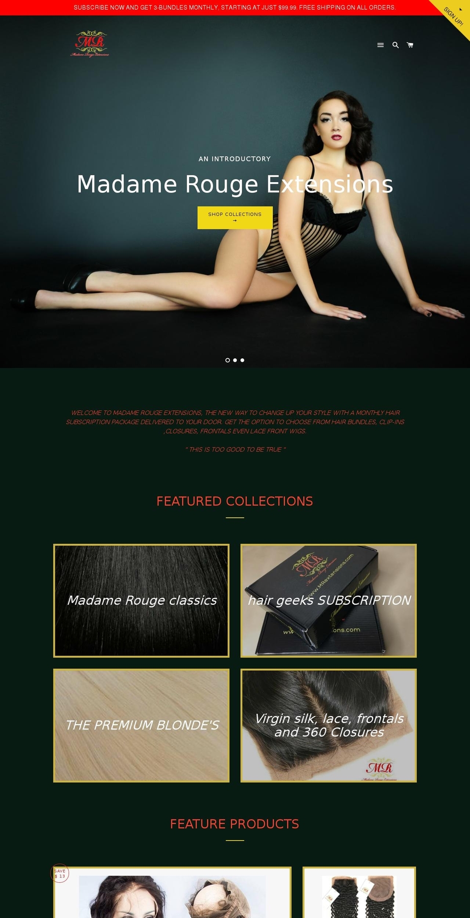 mrextensions.com shopify website screenshot