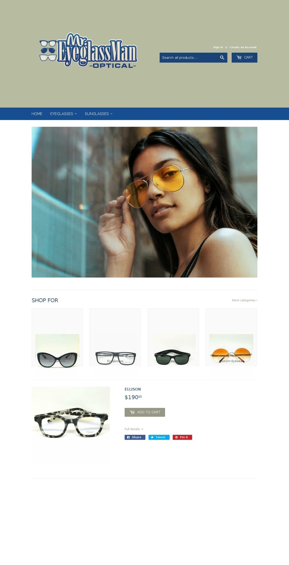 mreyeglassmanoptical.com shopify website screenshot