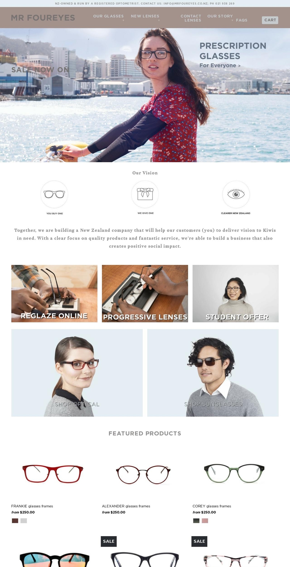 Story Shopify theme site example mrfoureyes.co.nz