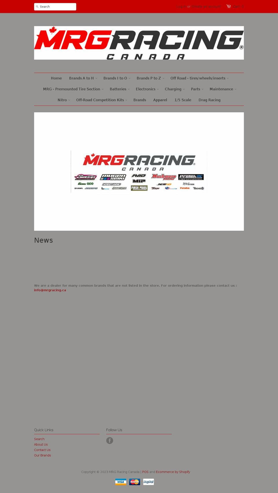 mrgracing.ca shopify website screenshot