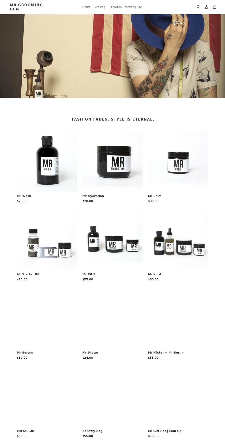 mrgroomingden.com shopify website screenshot