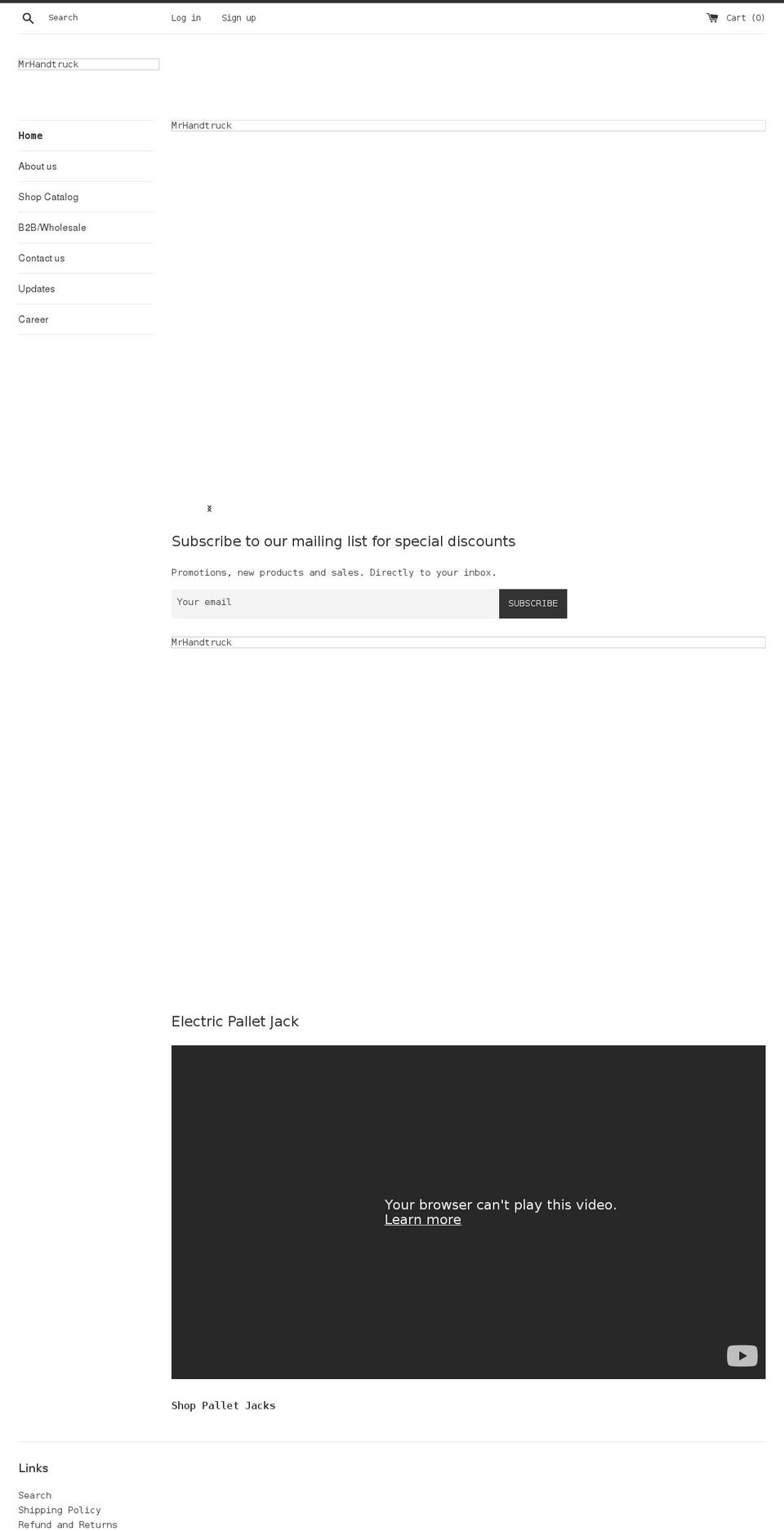 mrhandtruck.com shopify website screenshot