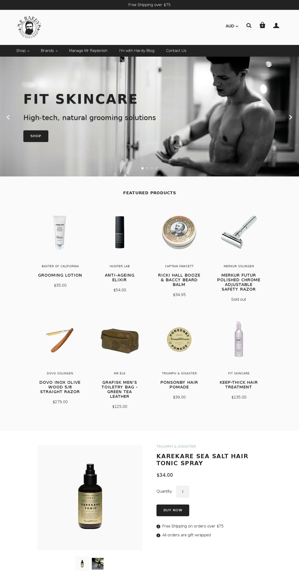 mrhardys.com shopify website screenshot