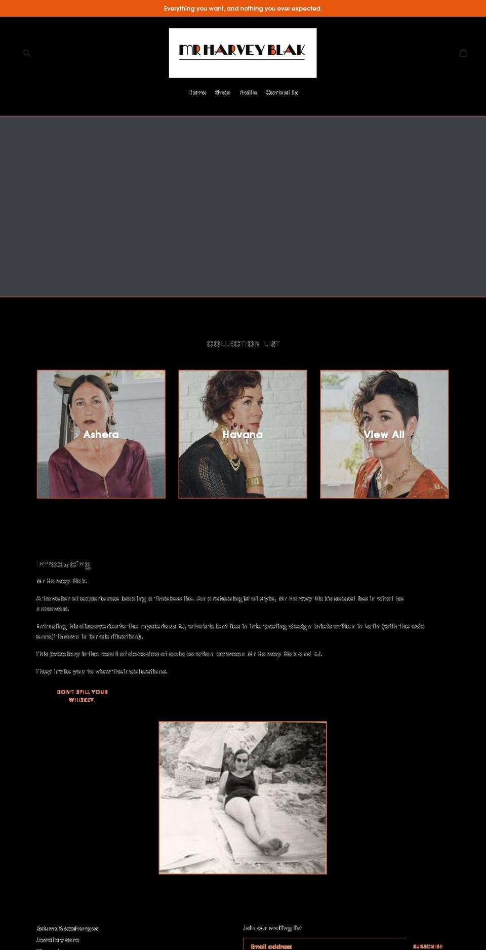 mrharveyblak.com — Shopify storefront screenshot