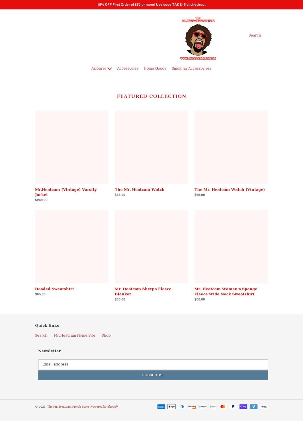 mrheatcammerch.com shopify website screenshot