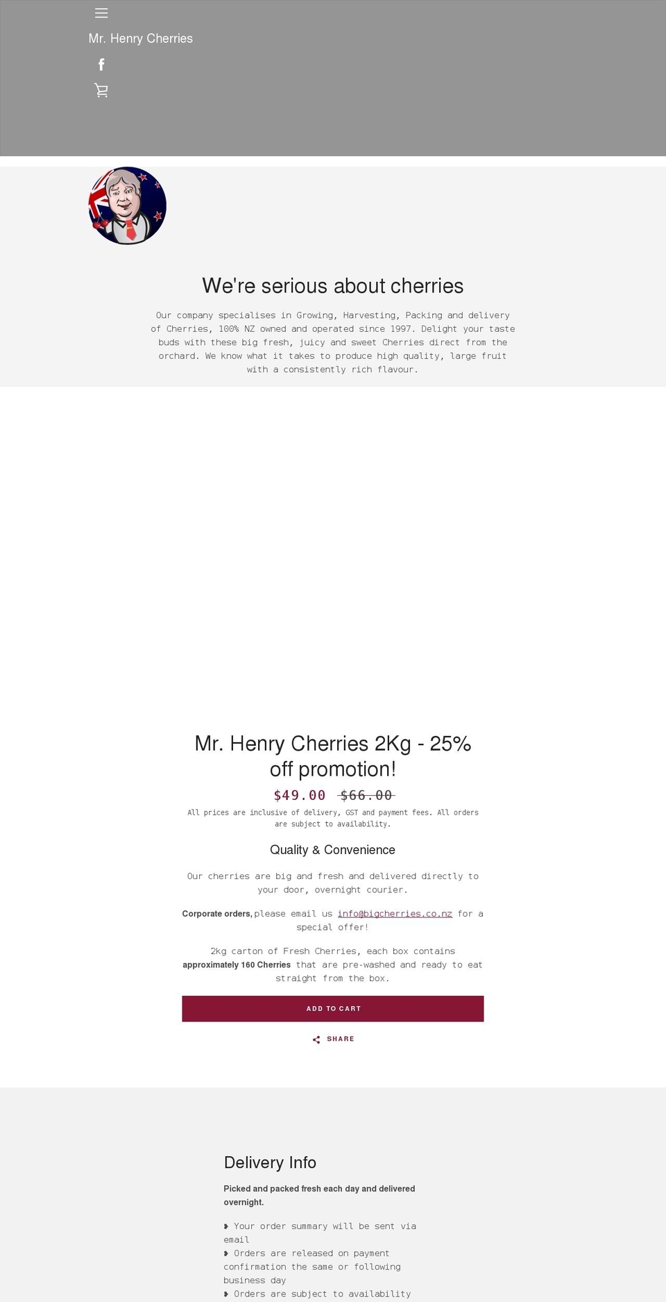 mrhenry.co.nz shopify website screenshot