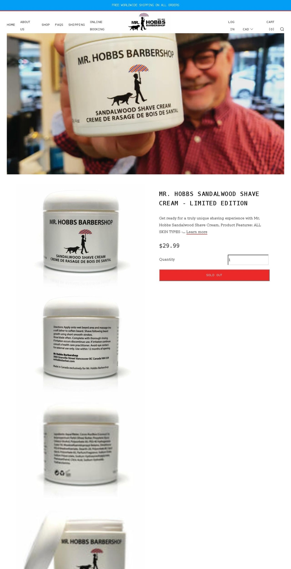 mrhobbsbarber.com shopify website screenshot