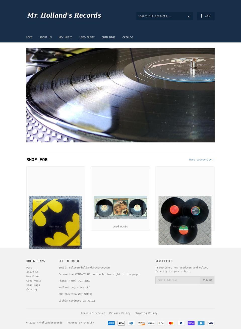 mrhollandsrecords.com shopify website screenshot