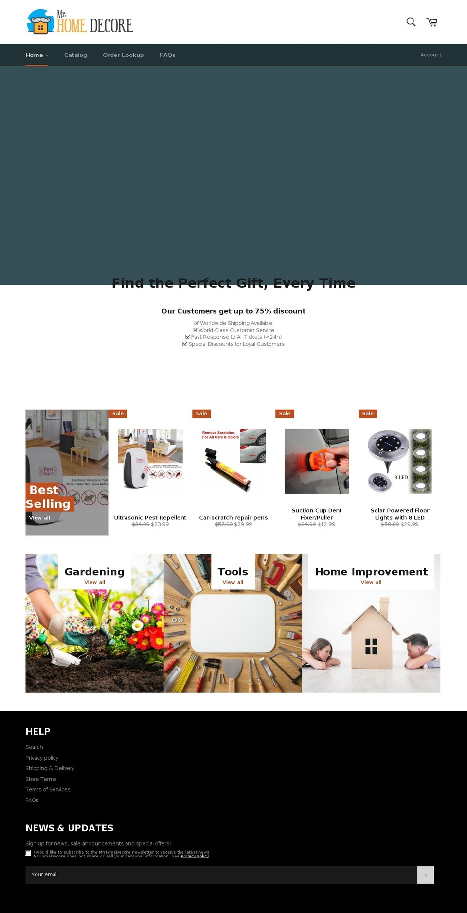 mrhomedecore.com — Shopify storefront screenshot