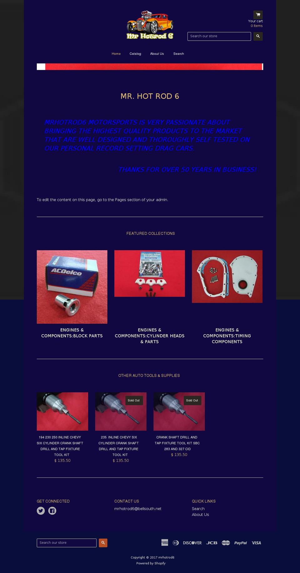 mrhotrod6motorsports.com shopify website screenshot