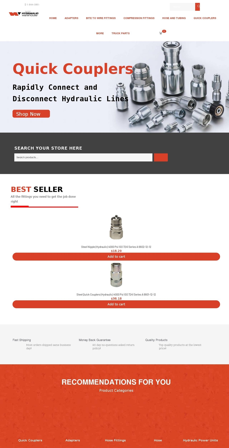 New changes Shopify theme site example mrhydraulic.com