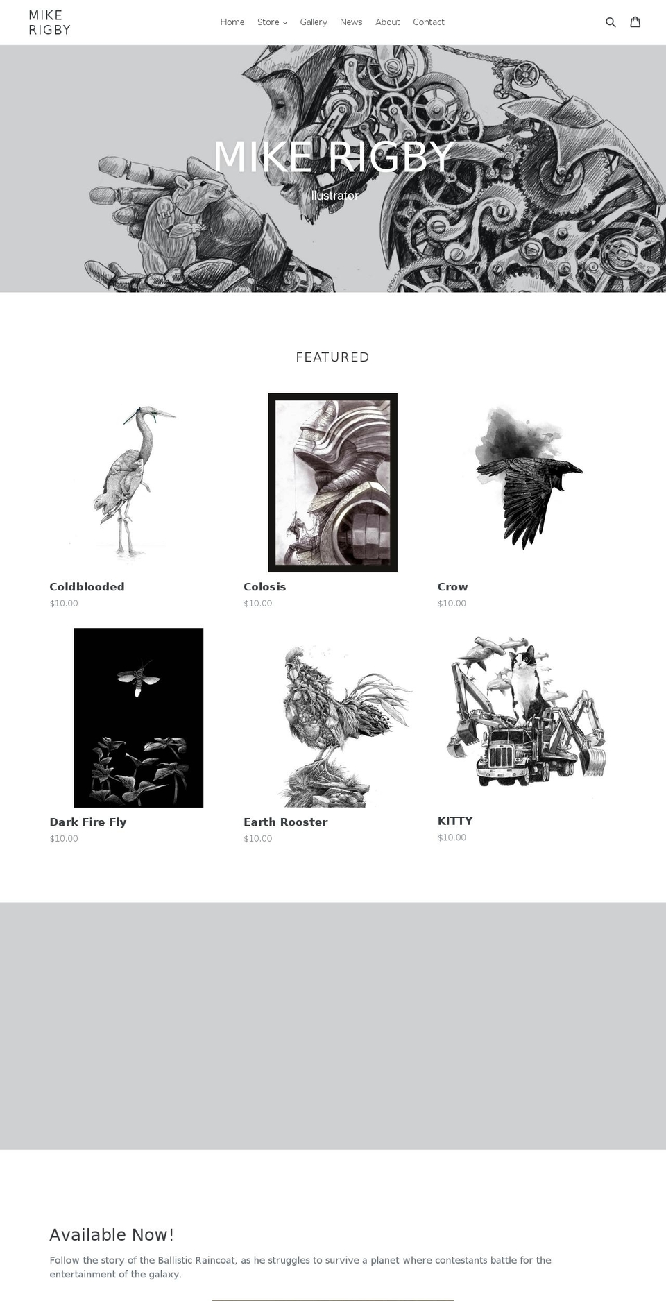 mrigby.com — Shopify storefront screenshot