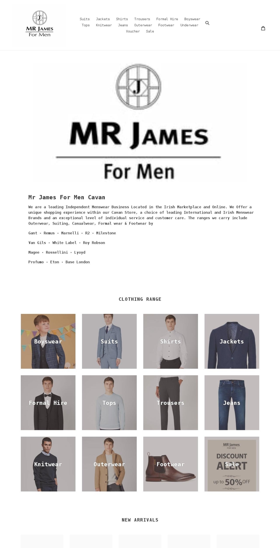 mrjamesformen.com shopify website screenshot