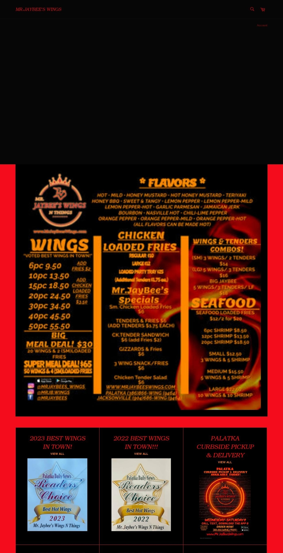 mrjaybeeswings.com shopify website screenshot