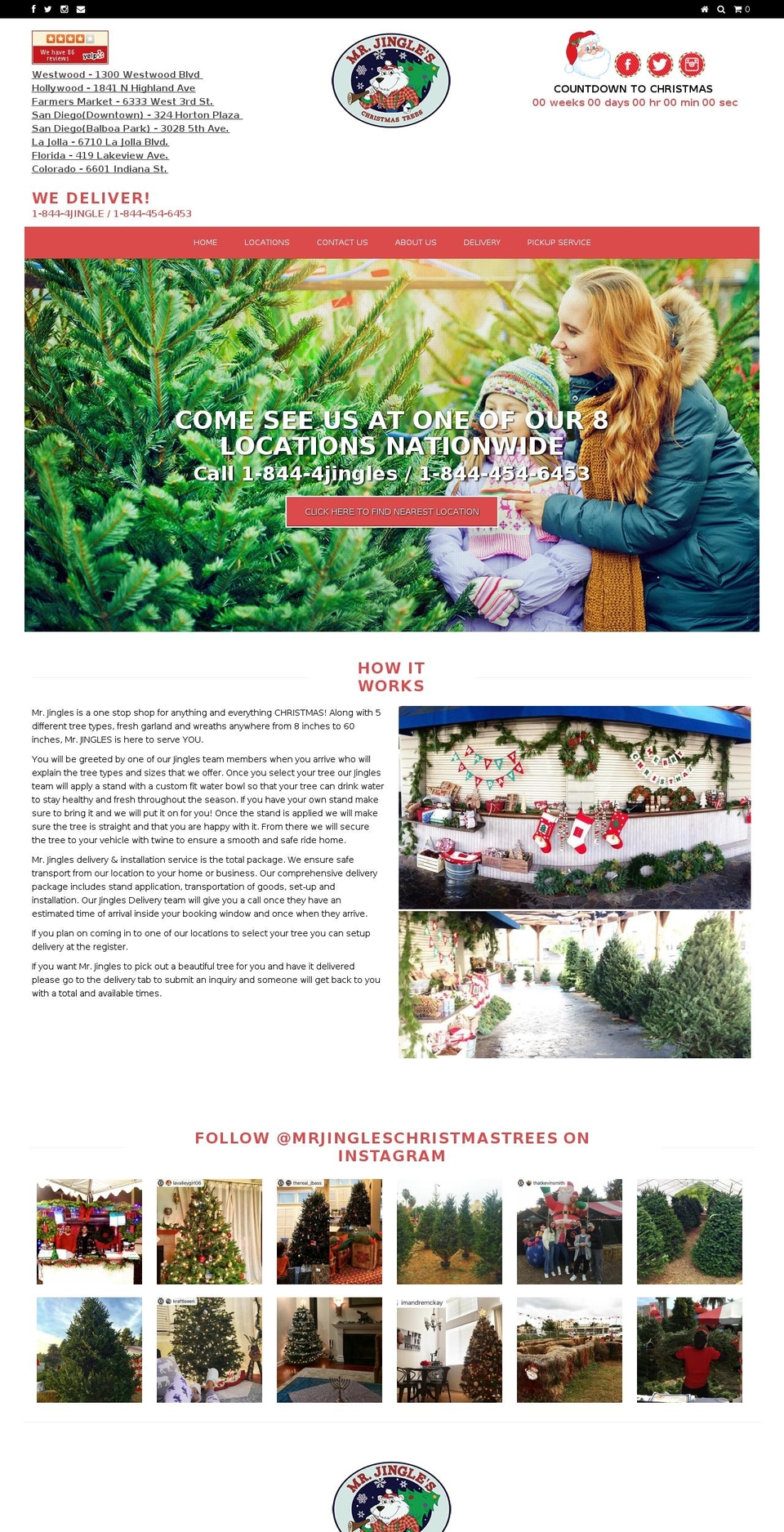 mrjingleschristmastrees.com shopify website screenshot