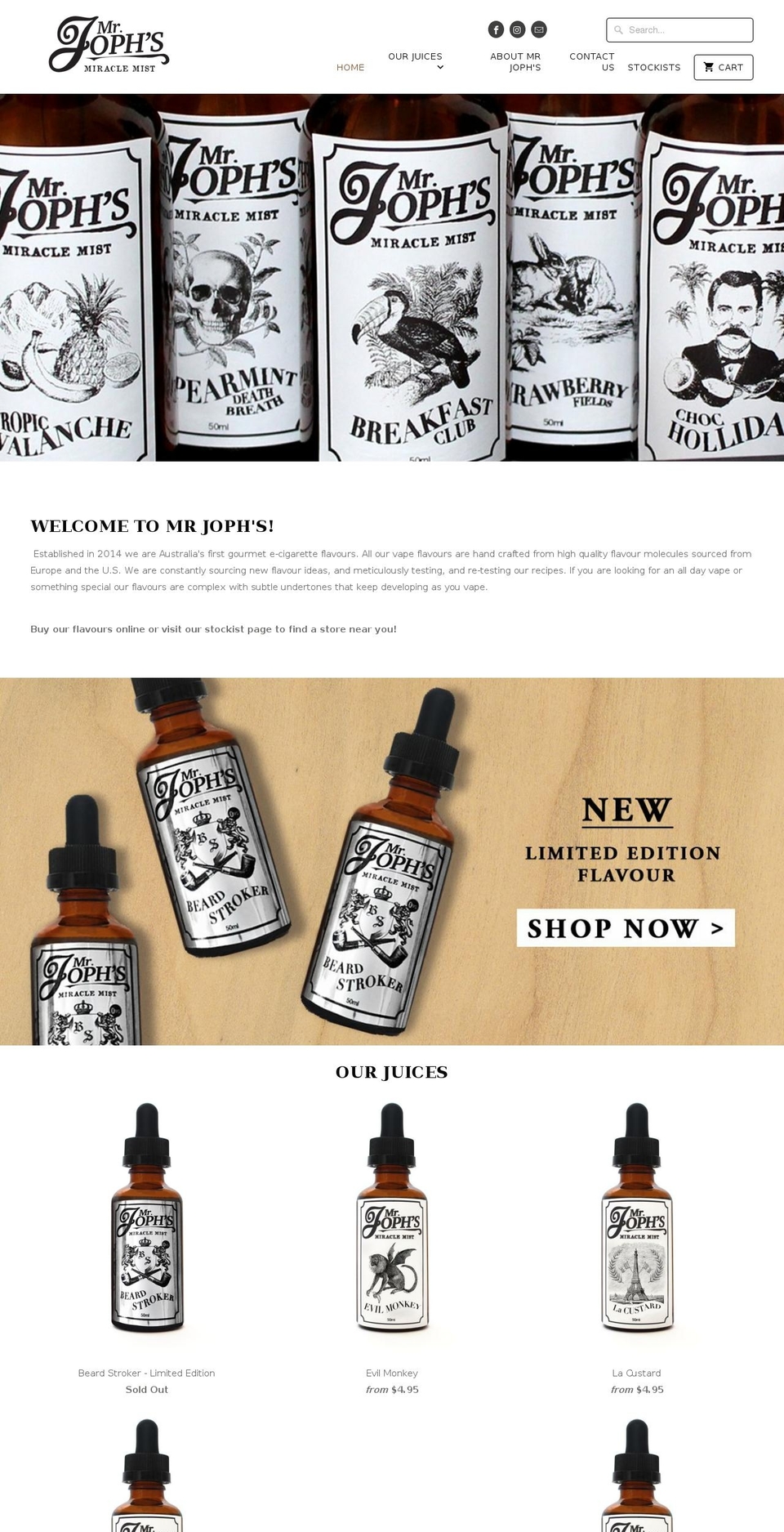mrjophs.com.au shopify website screenshot