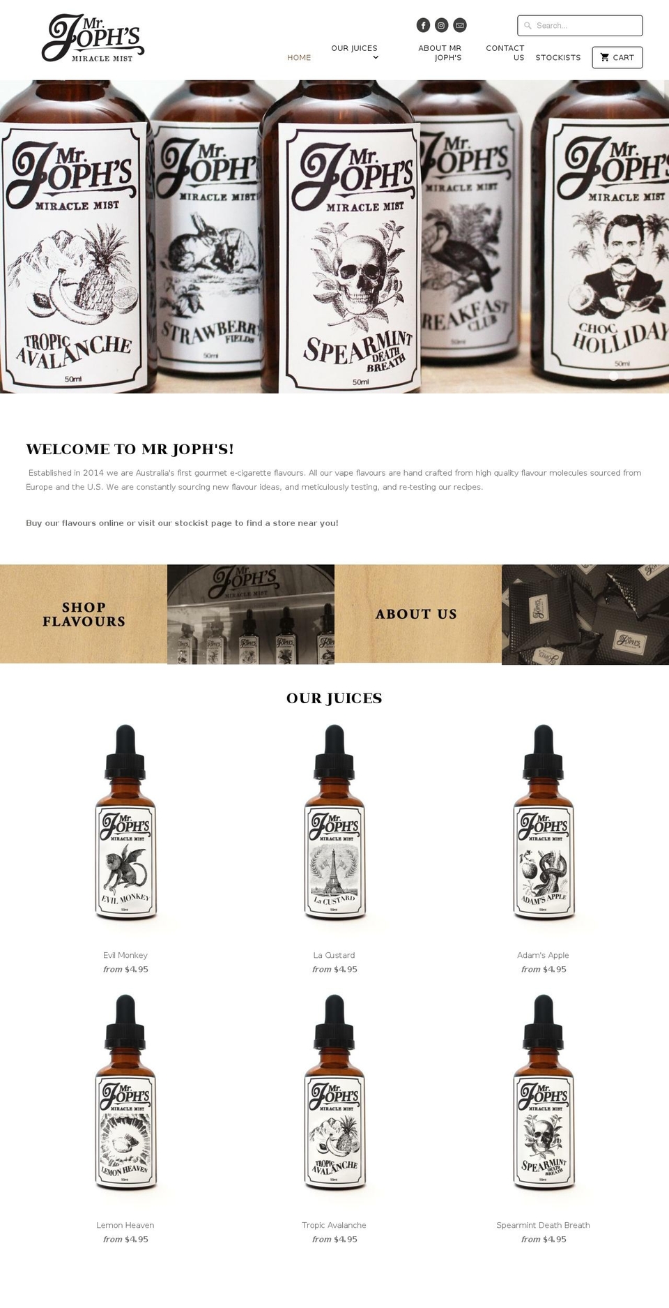 mrjophs.com shopify website screenshot