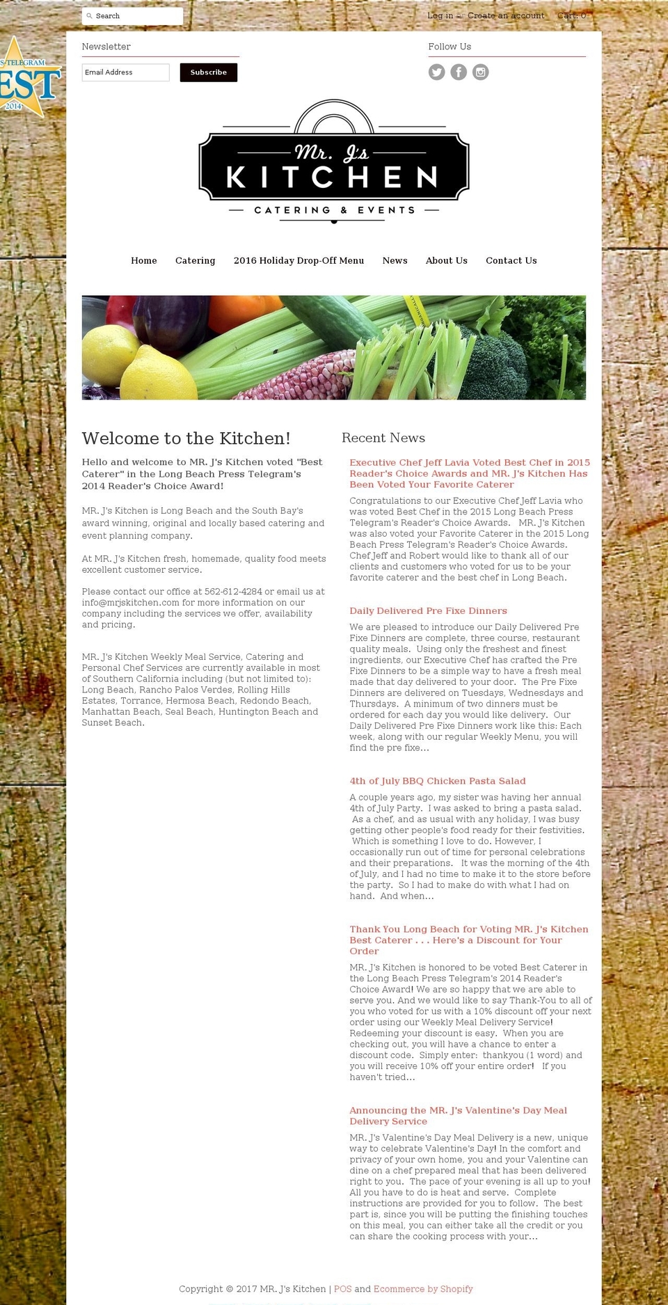 mrjskitchen.com shopify website screenshot