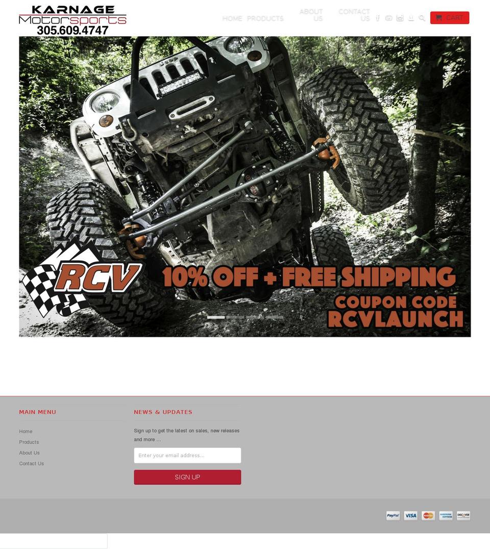mrkarnage.com shopify website screenshot