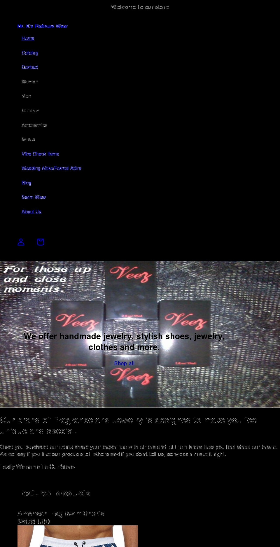 mrksplatinumwear.com shopify website screenshot