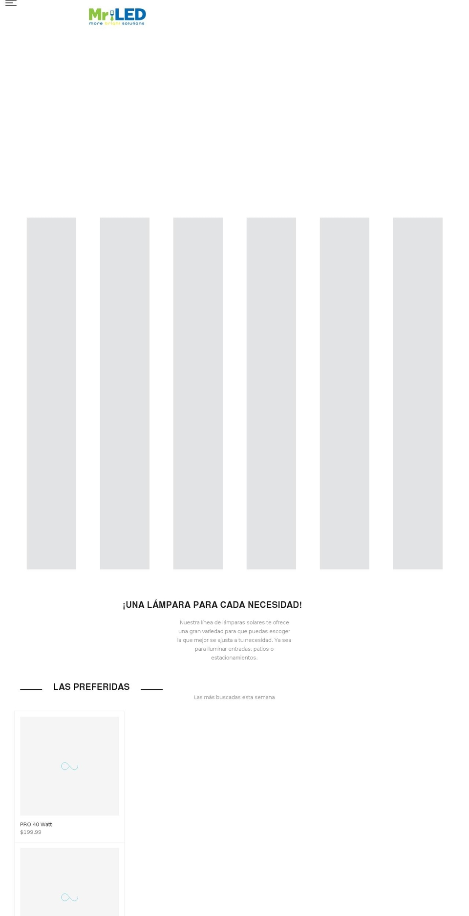 mrledsolar.com shopify website screenshot