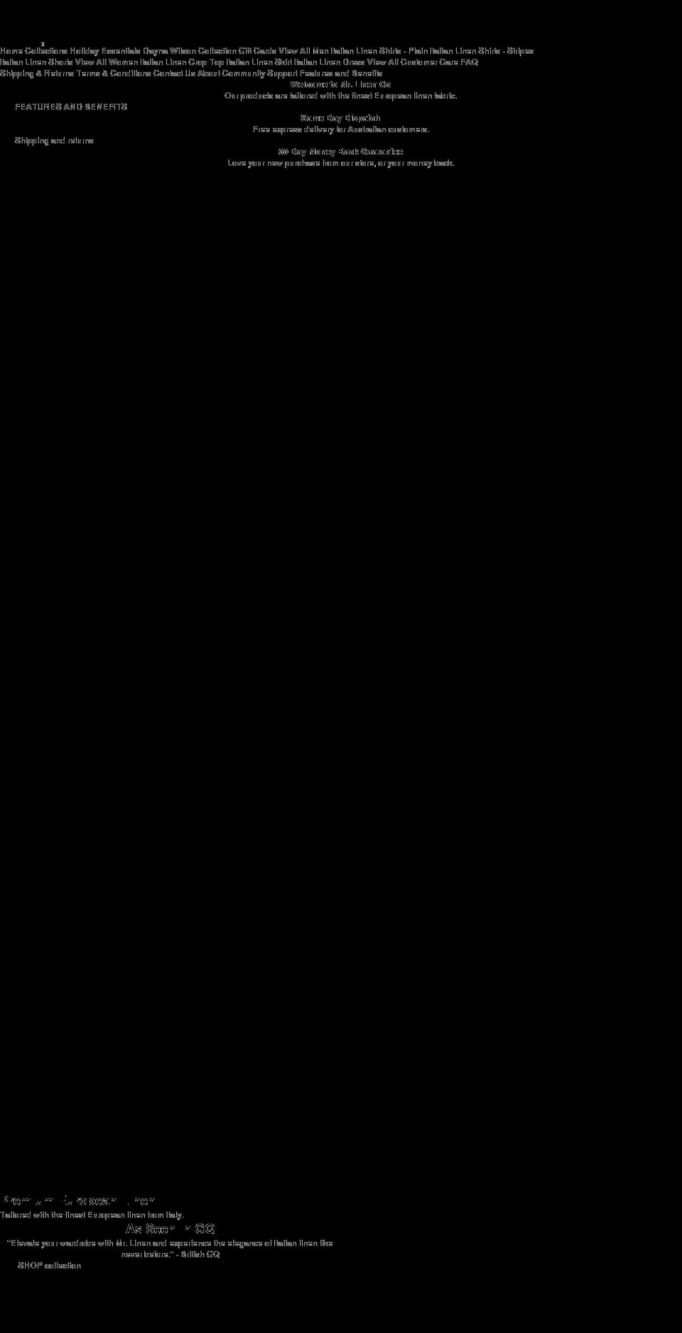 mrlinenco.com shopify website screenshot